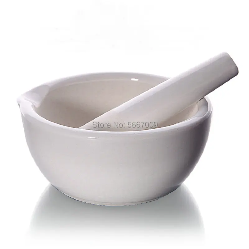 1PCS DIA 60mm 80mm 100mm 130mm 160mm Lab Porcelain Mortar and Pestle White Mixing Grinding Bowl Set