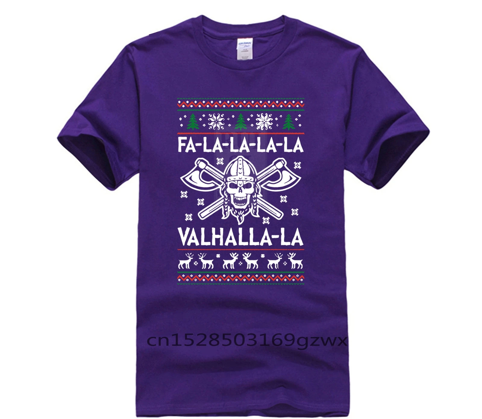 

Fashion short sleeve T Shirt 100% Cotton fa la la valhalla la Summer Fashion Street Short Sleeve T Shirt