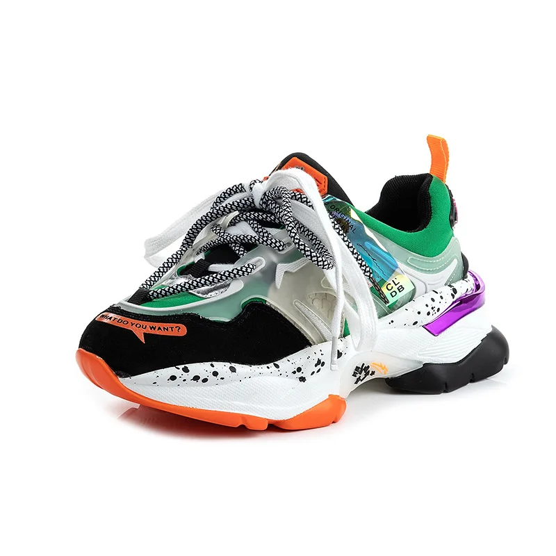 

Color matching daddy shoes female ins tide net red thick bottom sneakers women casual shoes womens shoes