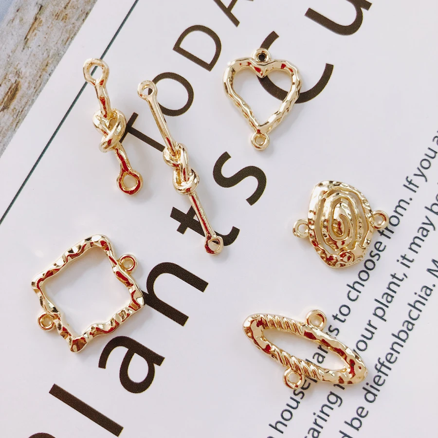 

KC Gold Plated Earring Accessories Metal Charms Pendant Eardrop Components Necklace Diy Making Material Jewelry Finding 12pcs