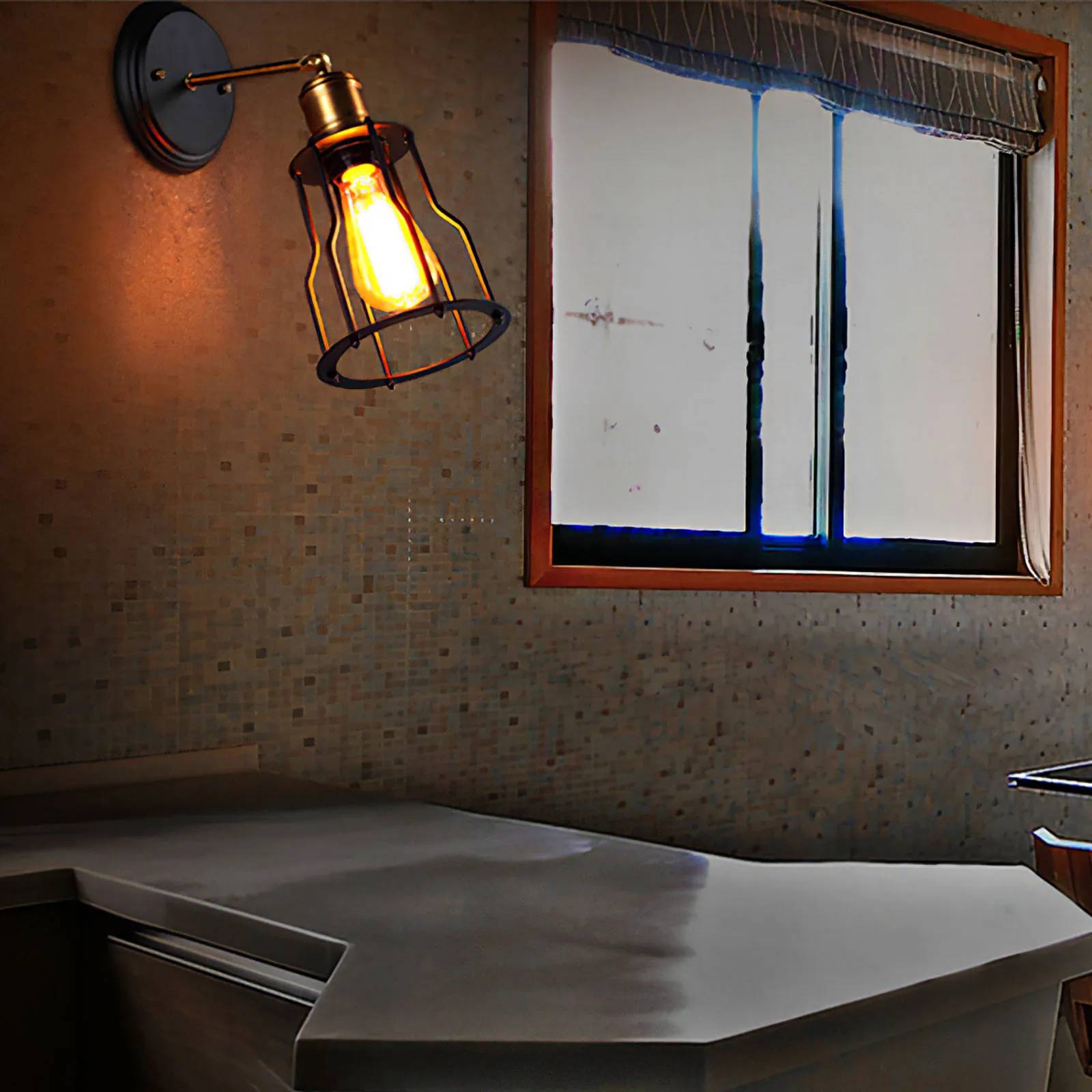 Настенное бра в стиле ретро с проволочной клеткой регулируемый настенный