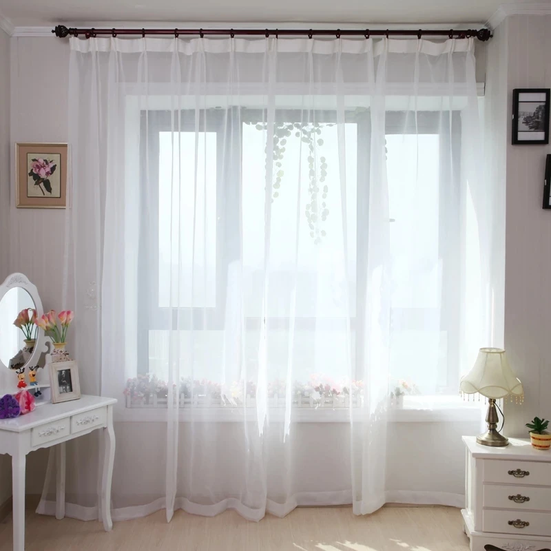 

White Curtains Solid White Tulle Modern Curtains for Living Room Transparent Tulle Curtains Window Sheer for the Bedroom