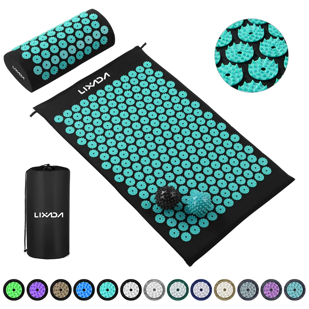 Домашний коврик для акупрессуры и подушка массажный йоги снятия стресса боли в