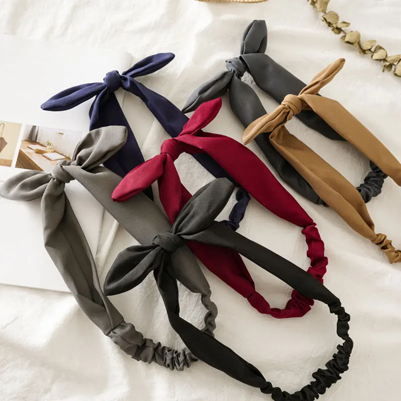 Женская повязка на голову с узелком милая Корейская резинка для волос кроличьими
