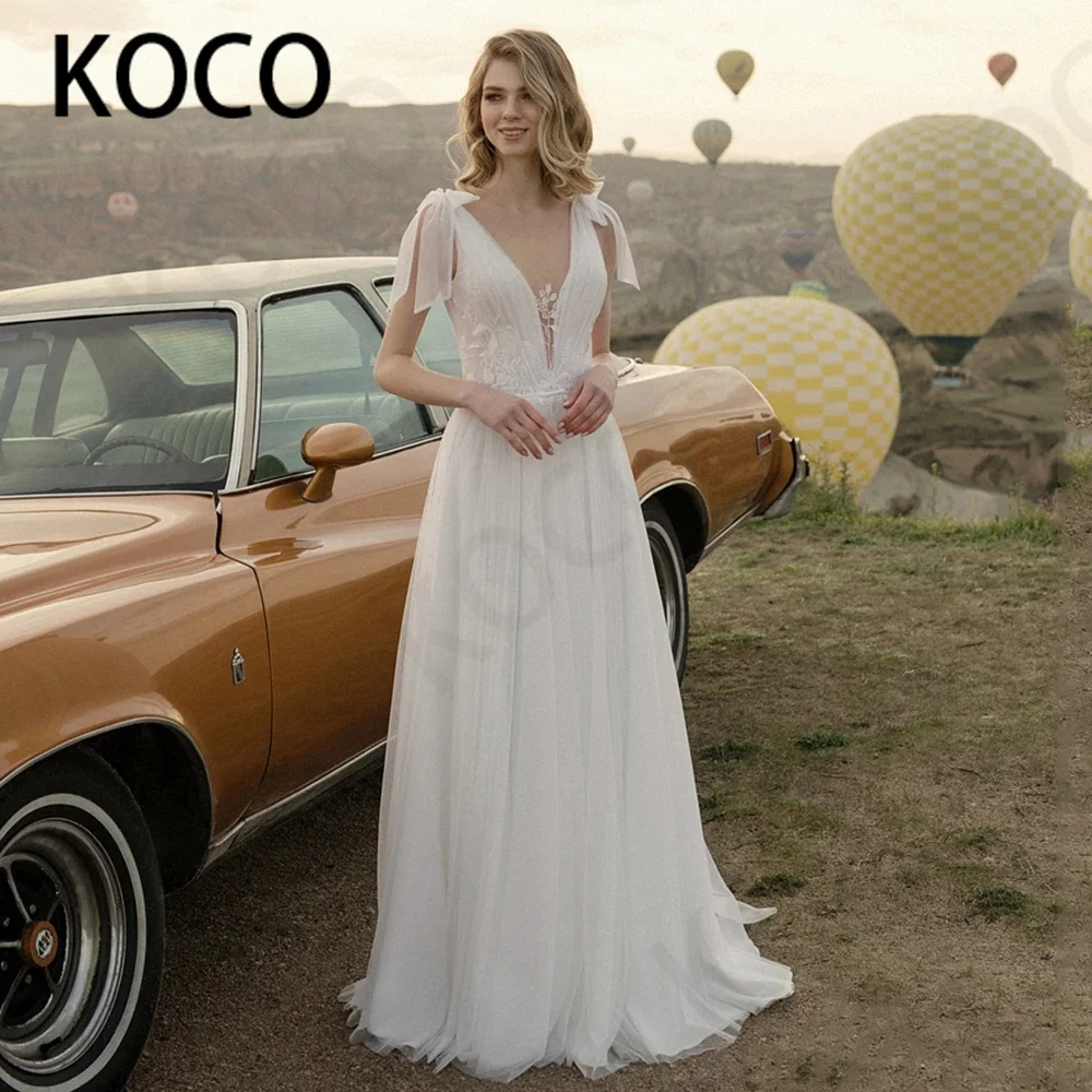

MACDUGAL Wedding Dresses 2021 Simple Spaghetti Tulle Beach Bride Gown Backless Appliques Vestido De Novia Civil Women Skirt