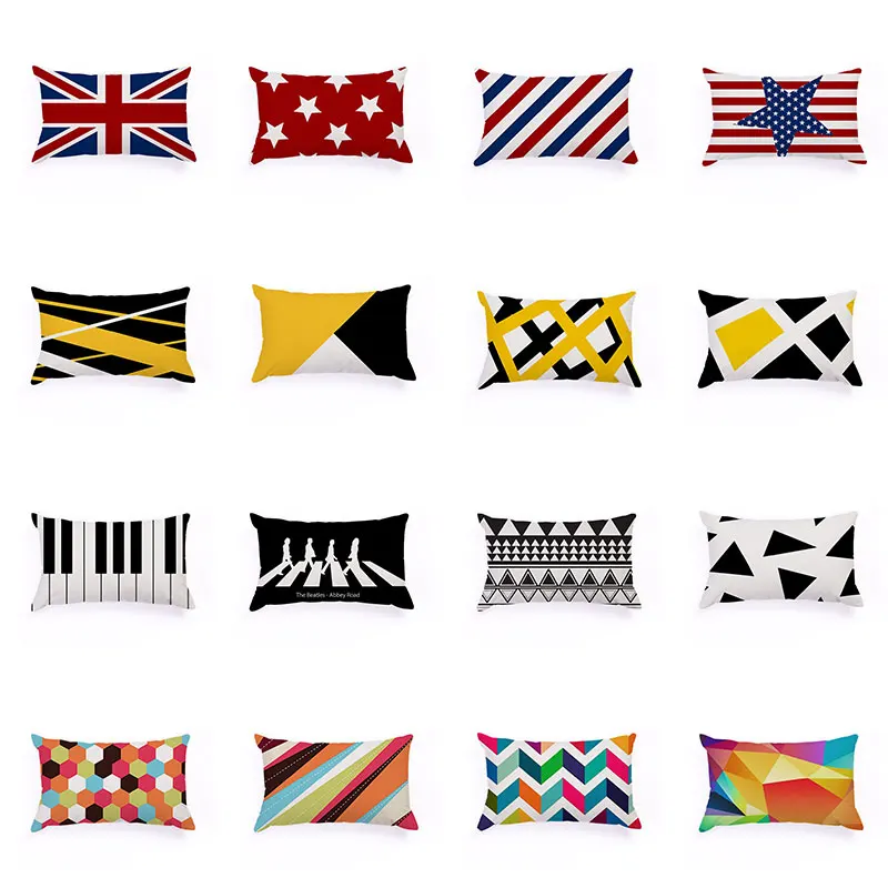 

Simple Style Star Pattern Plush Rectangle Cushion Cover Music Keyboard Print Pillowcases for Home Decor Sofa 30*50