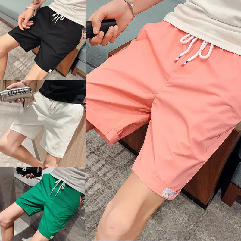 

2021 New Ice Silk Shorts Men's Fashion Brand Slim Casual Capris