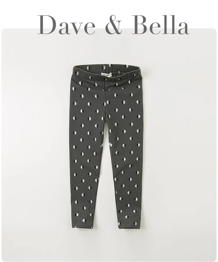 DBK10674 dave bella/осенние детские штаны в горошек для девочек длинные штаны брюки для малышей