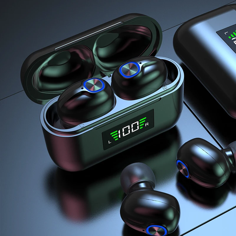 

2200mAh Charging Box TWS Bluetooth 5.1 Earphones Wireless Headphone 9D Stereo Sports Waterproof Earbuds Headsets With Microphone