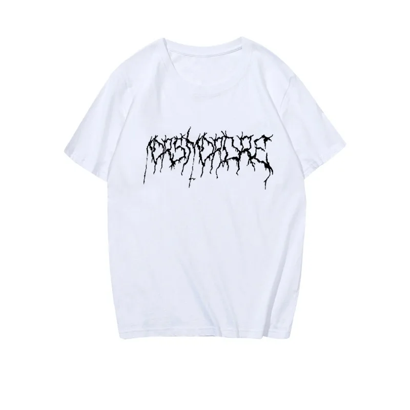 Harajuku Loose Oversize T Shirt Punk Letter Gothic Print Short Sleeve Women Black Streetwear vintage clothing dropshipping tops | Женская