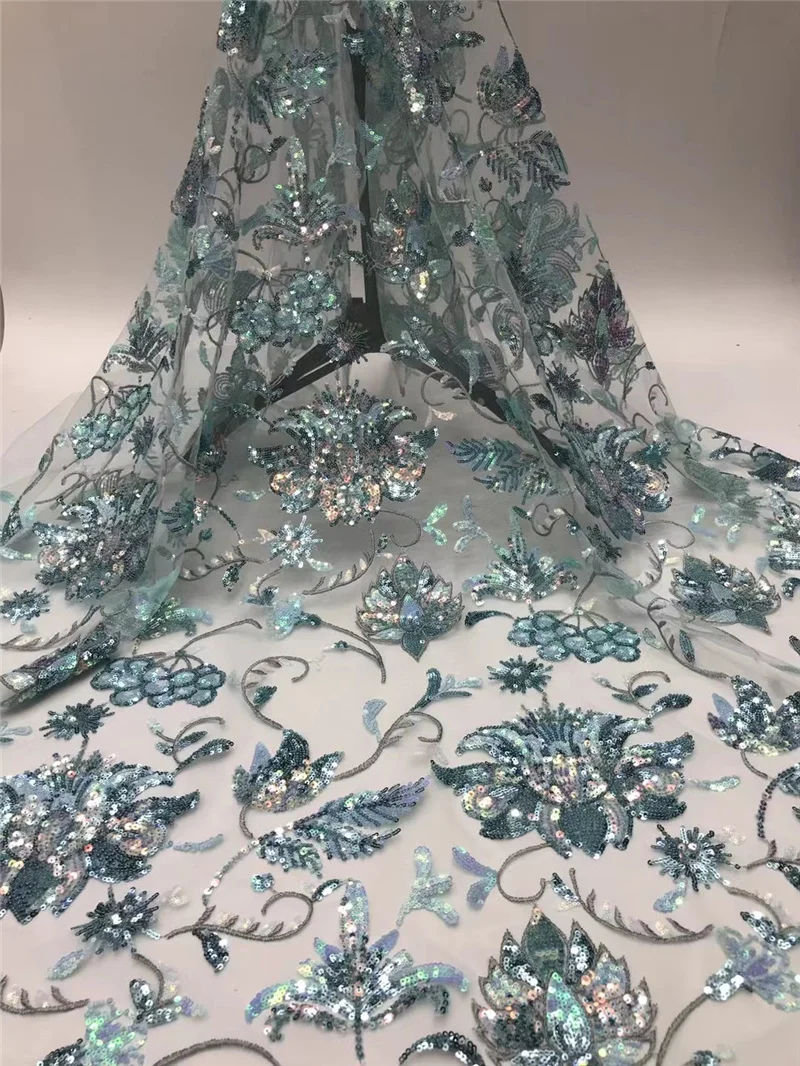 

PGC Latest African Sequins Lace Fabric 2021 High Quality Lace Material Nigerian Lace Fabrics For Wedding Dress Sewing NI5306-2