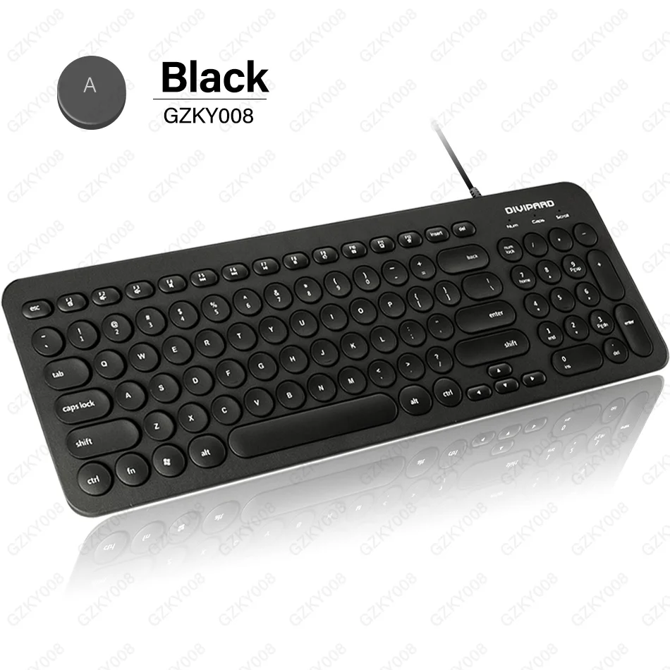 Ultra thin Keyboard Multimedia Wired USB 96 Keys Office Slim English Keyboard Black/Pink/Green - Цвет: Black
