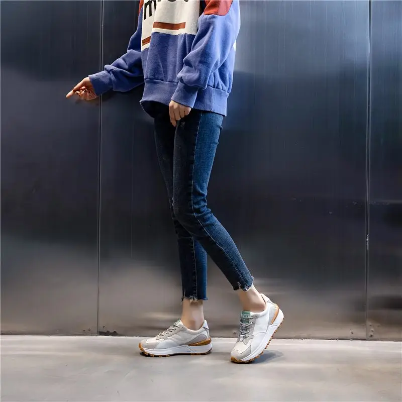 

MORAZORA 2021 New Fashion Women Sneakers Lace Up Platform Flat Shoes High Quality Leather Spring Breathable Ladies Casual Shoes
