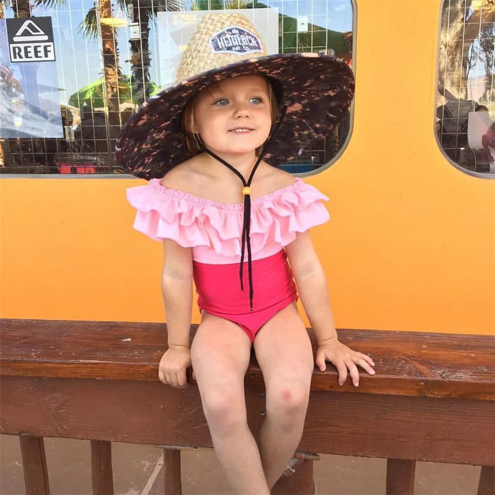 На детей с рисунками звездочек Детская Купальник От 2 до 16 лет комплекты одежды для девочек состоящие их двух