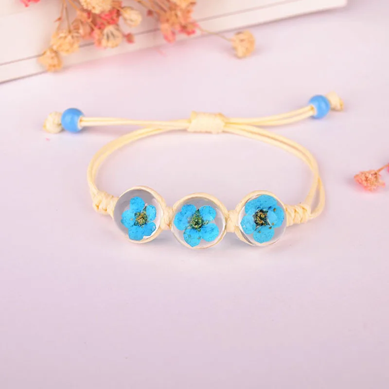 

Handmade Bangles 3 Glass Ball Flower Bracelet for Women Crystal Boho Jewelry Beads Bohemian Fashion Colour Gift DIY Luxury Lover