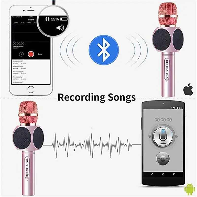 FELYBY E103 беспроводной bluetooth-микрофон для караоке с динамиком детей дома вечерние