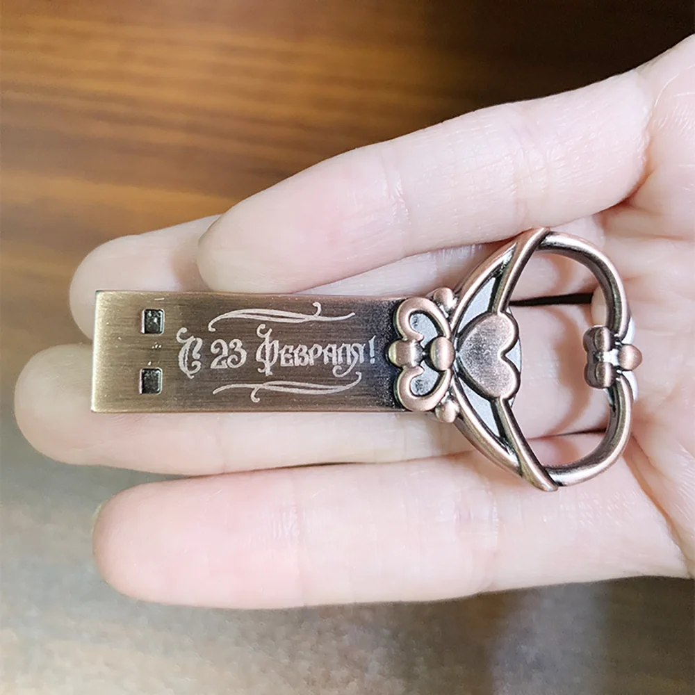 Новый креативный USB 2 0 32 ГБ 16 8 4 128 МБ металлический флеш-накопитель в форме сердца