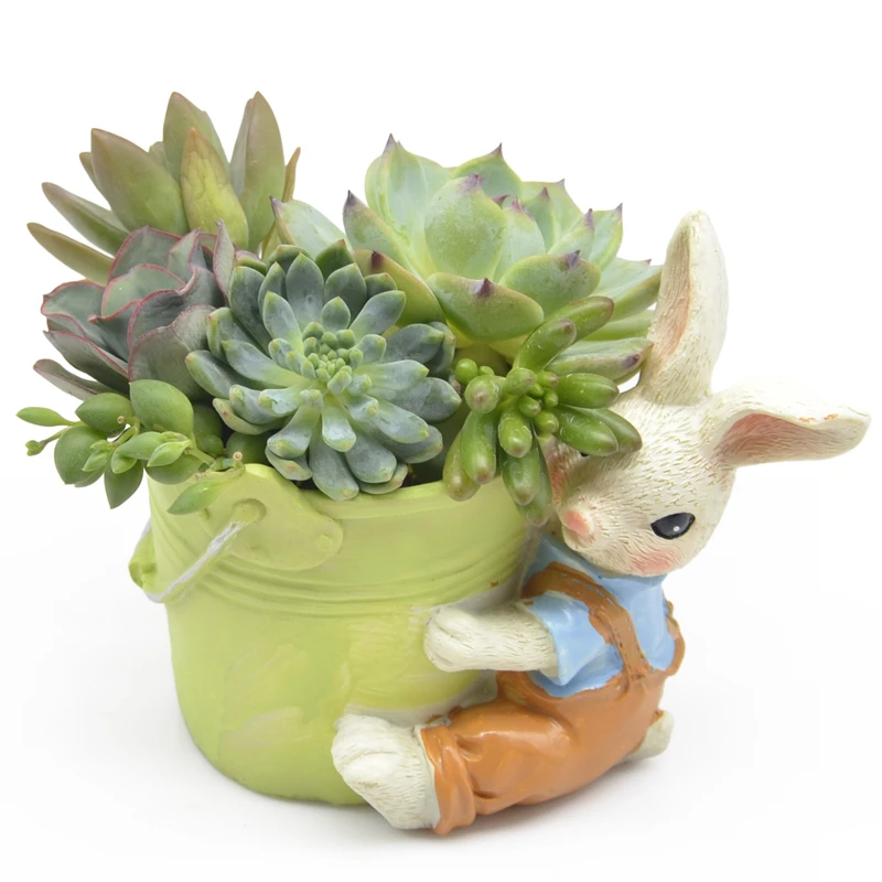 Полимерные Мультяшные цветочные горшки в виде кролика креативные мини