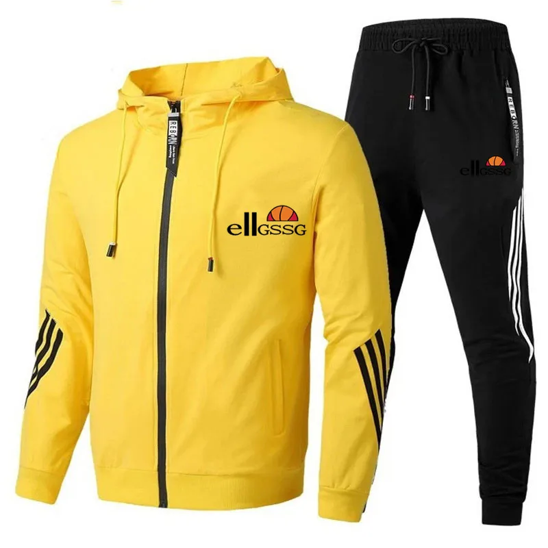 

2021 New Men's Set Spring Autumn Man Sportswear 2 Piece Sets Sports Suit Jacket+Pant Sweatsuit Male Tracksuit Asia Size M-3XL