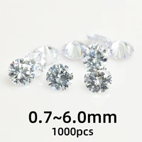 1000pcs round cut white aaaaa loose cubic zirconia cz stone beads high quality diy for jewelry gems wholesale