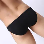 Мужские Бесшовные трусы брифы из вискозы, синие Однотонные эластичные бесшовные трусы с низкой талией, сексуальное нижнее белье для мужчин, гей-трусы, на лето 2019