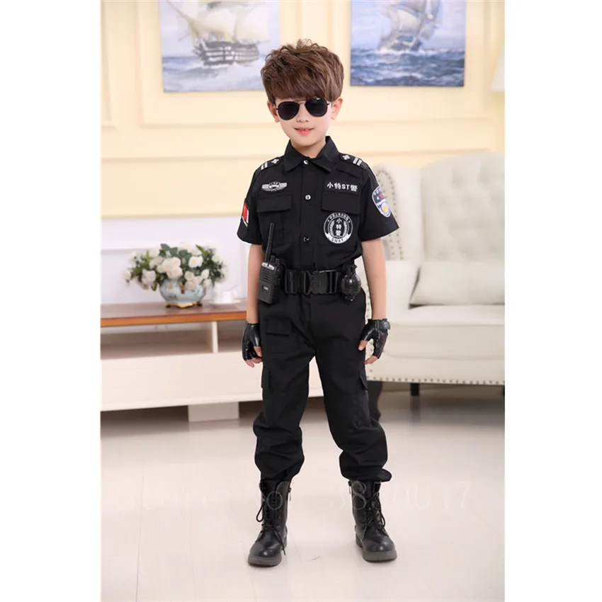Детский карнавальный костюм полицейского на Хэллоуин Нарядная короткая и