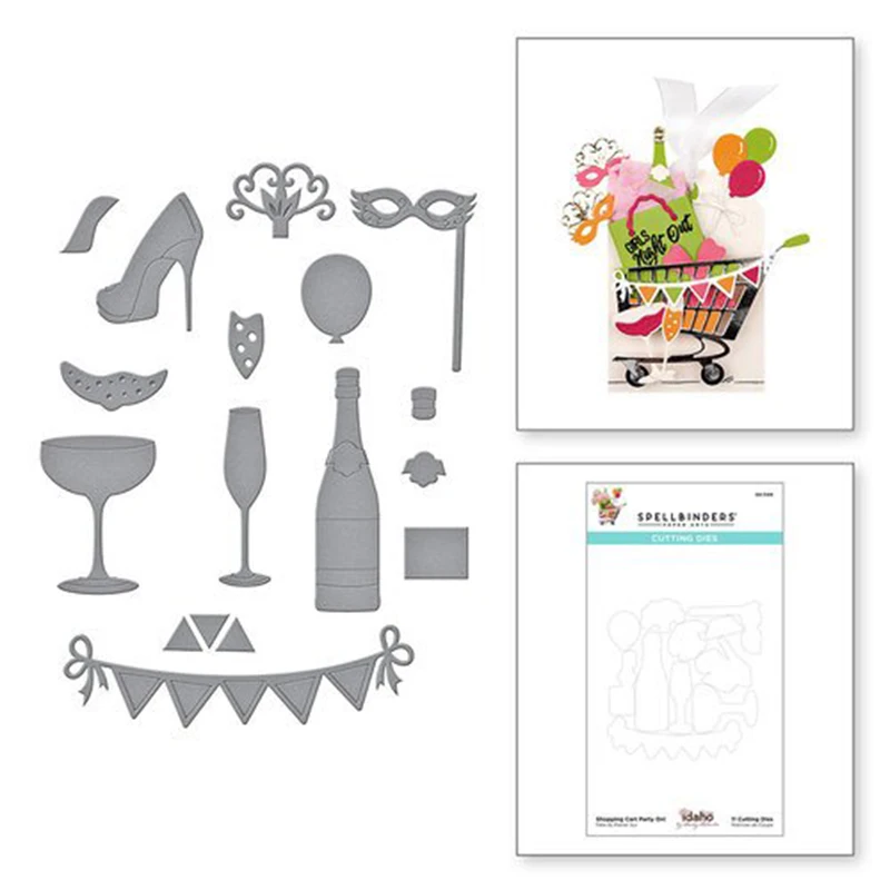 

Рождественская корзина для покупок, металлические Вырубные штампы для самостоятельного украшения, фотоальбом, шаблон, бумажная карта, руко...