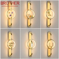 brother%c2%a0wall sconce%c2%a0lights modern brass creative indoor led lamp design for home corridor