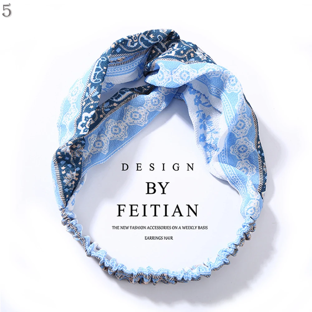 

Elastic Headband Women Headband Sweet Head Wrap Fashion Turban Stripe Colorful Twisted Printuing Headwear Knotted Hairband
