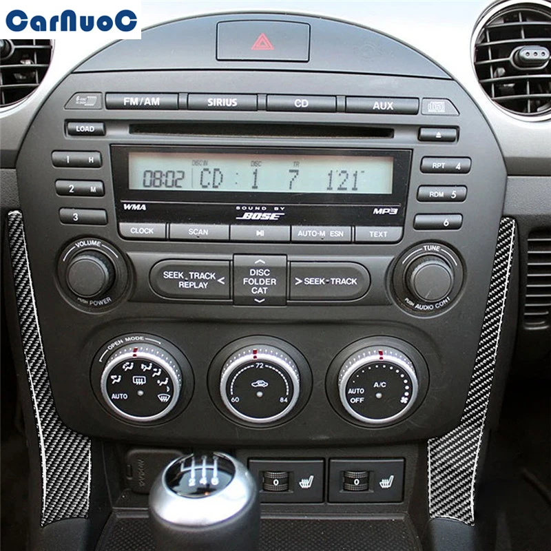 

For Mazda MX5 Miata 2009-2015 Car Center Console Air Conditioner Panel Trim Decal Carbon Fiber Sticker Styling Accessories