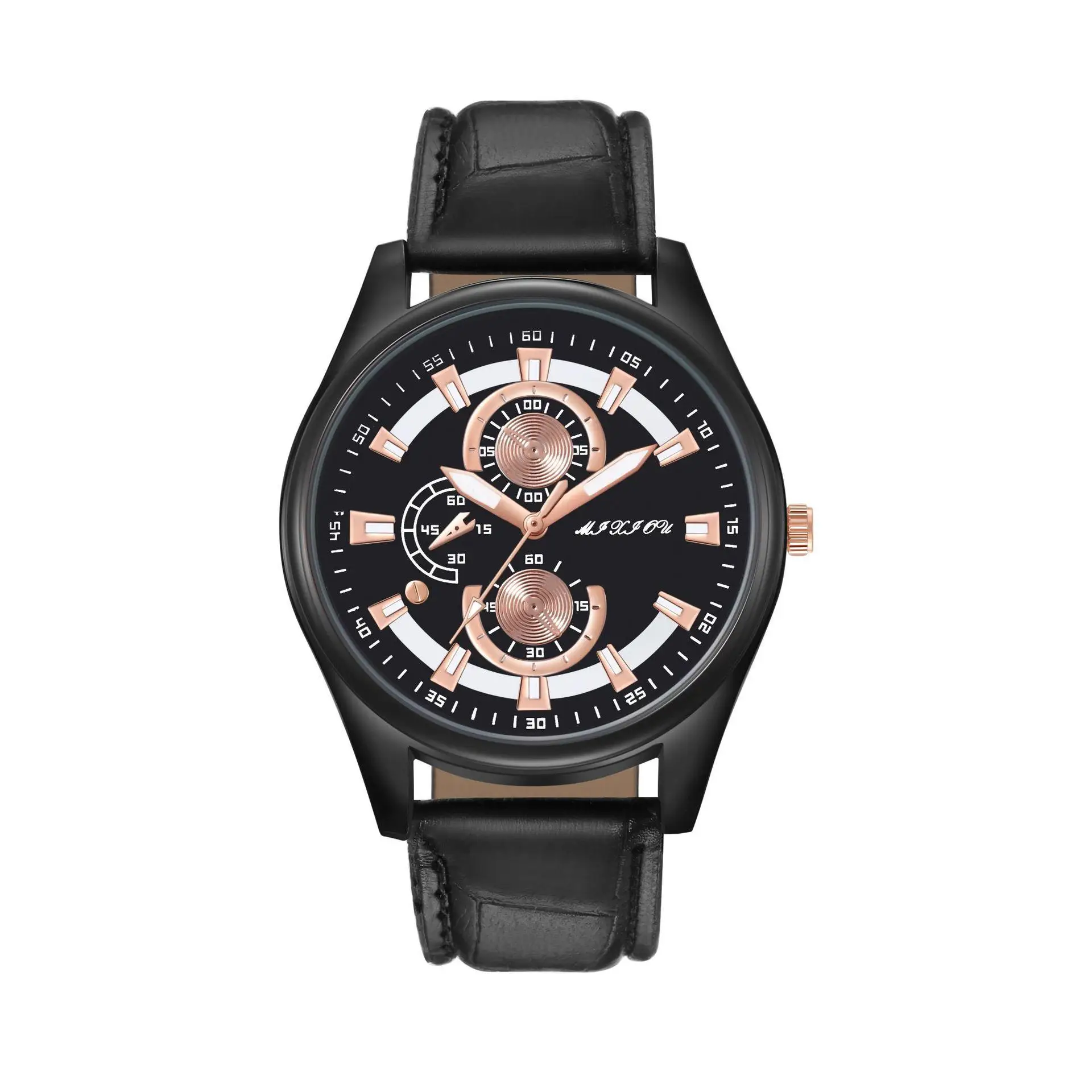 2021 New Fashion Men's Quartz Wrist Watches Military Leather Watch Rose Gold Luxury Round Men Casual Watch Relogio Masculino