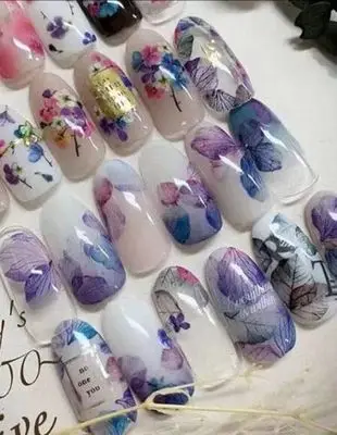Fashion New Style DIY Japanese Serious Imitated Dry Flowers Nail Stickers Hydrangea Art Decoration Decals Girl Gifts | Красота и