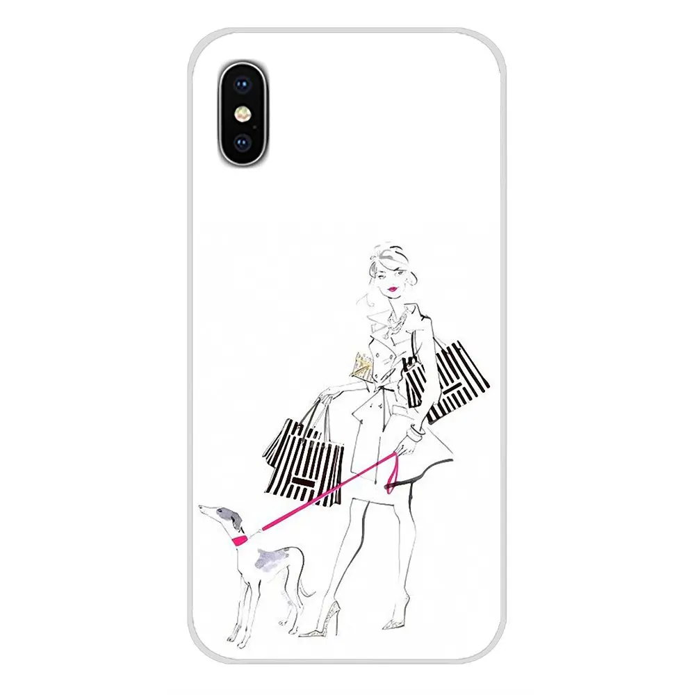 For Huawei G7 G8 P7 P8 P9 P10 P20 P30 Lite Mini Pro P Smart Plus 2017 2018 2019 Soft TPU Case Sex and the City girl shopping dog | Мобильные