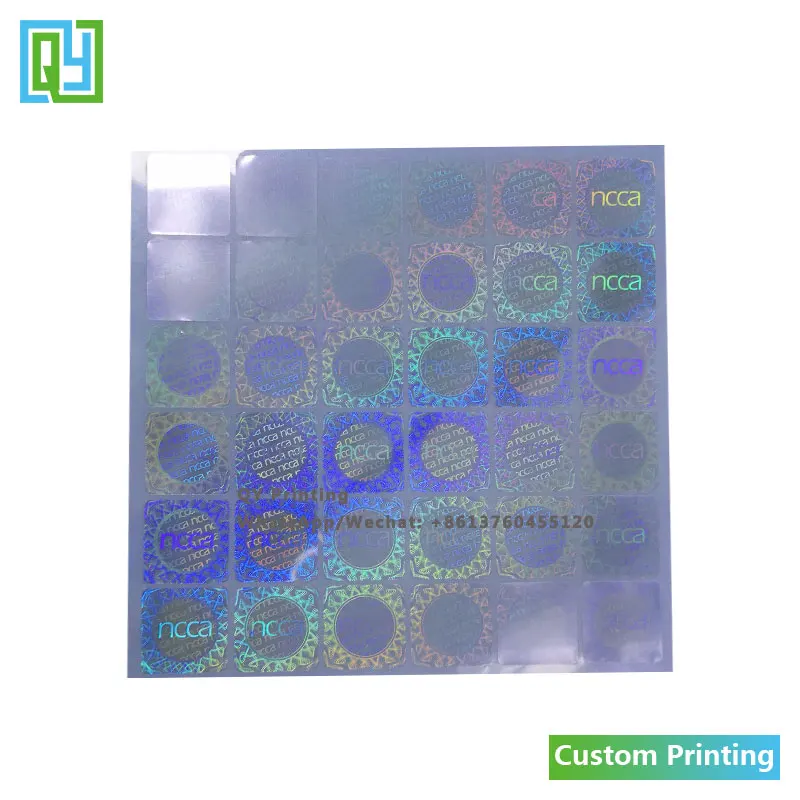 10000 шт. прозрачные наклейки-голограммы 22 х22 мм