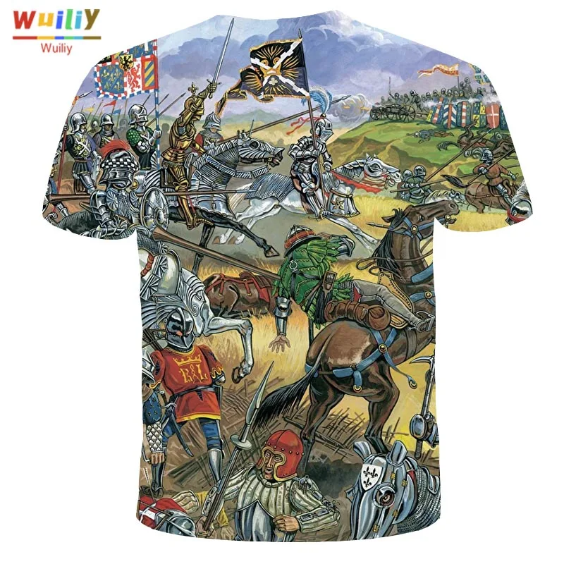 

Men's War T Shirt 3D Print Cavalry TShirts Summer Graphic Tees Pattern Women/Men Novelty Streetwear Tops