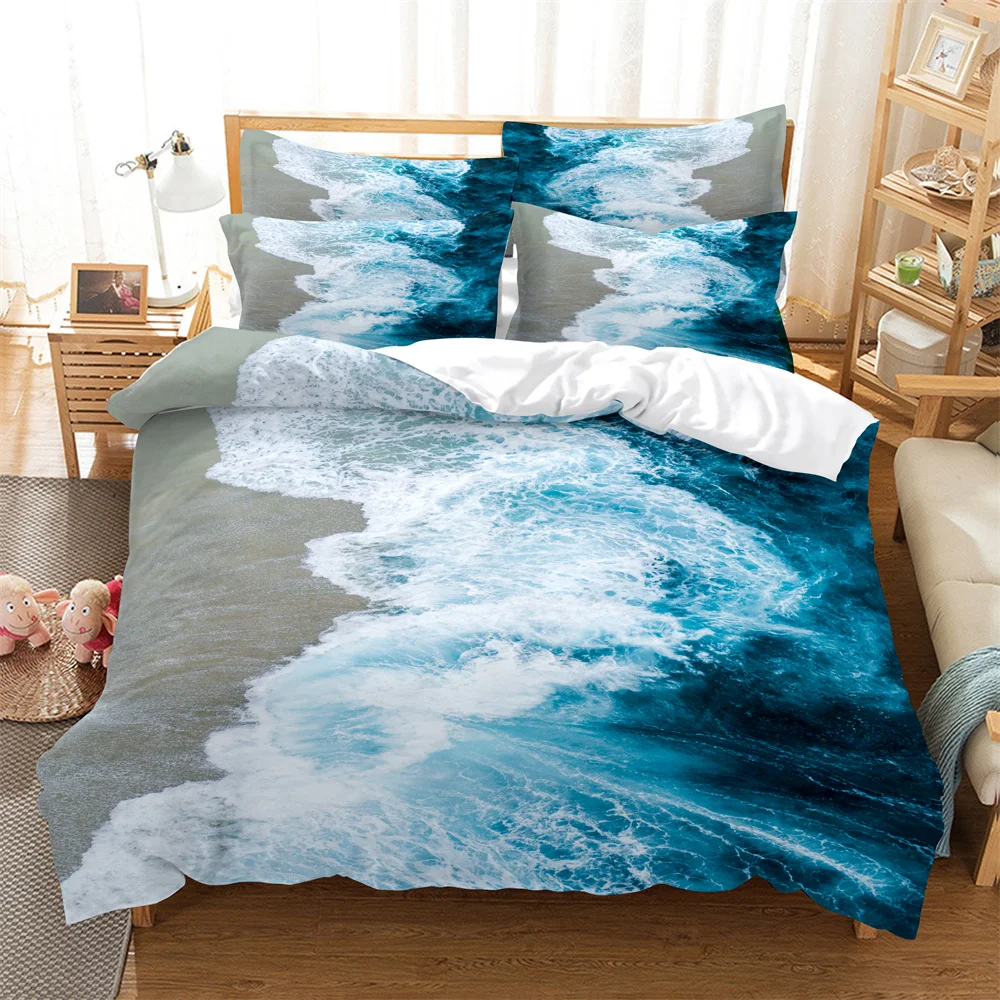 

Sea view Bedding Set Duvet Cover Set 3d Bedding Digital Printing Bed Linen Queen Size Bedding Set Fashion Design