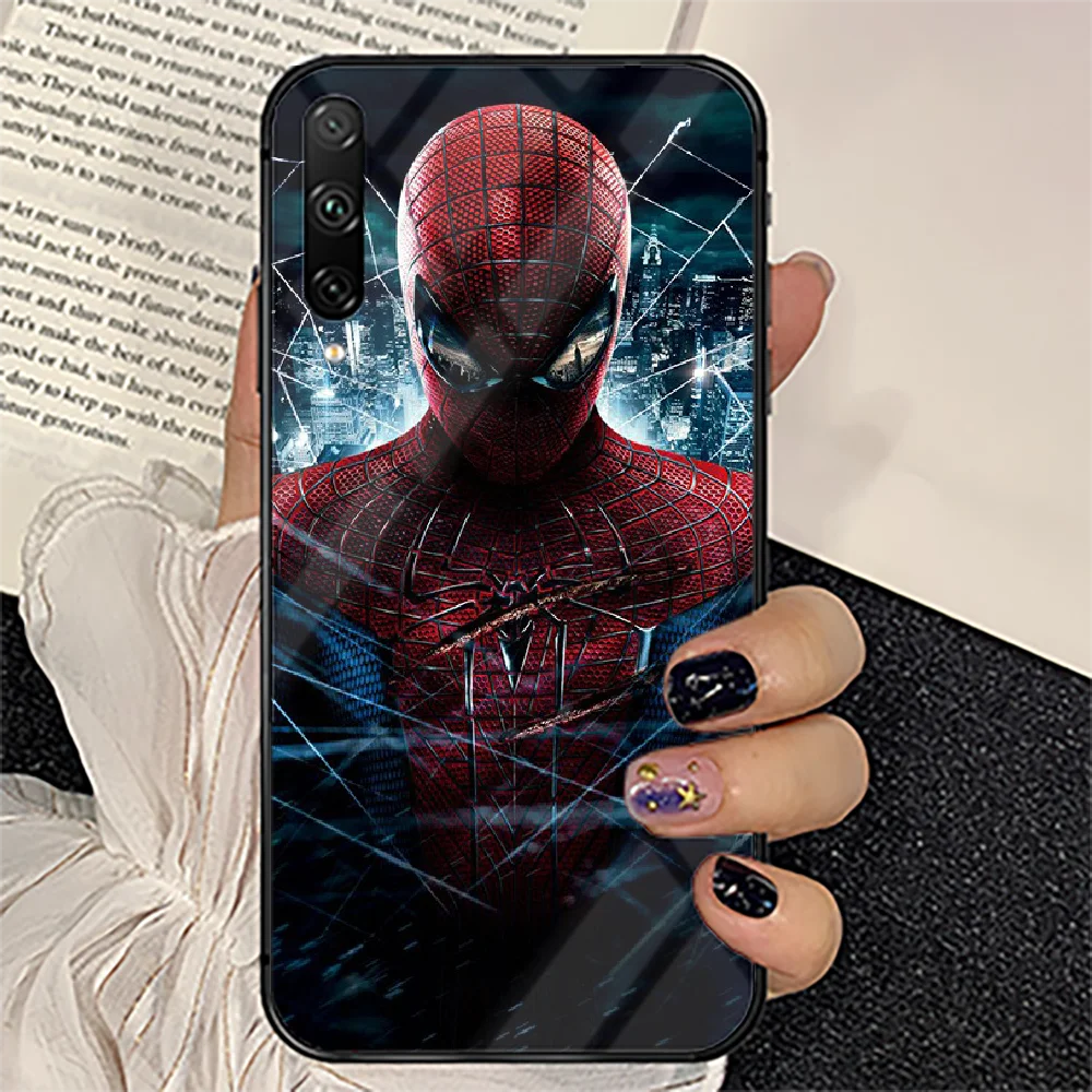 

Heros Spider Phone Tempered Glass Case Cover For huawei honor 7 8 9 10 20 A X S lite i pro Black Etui Tpu Shell