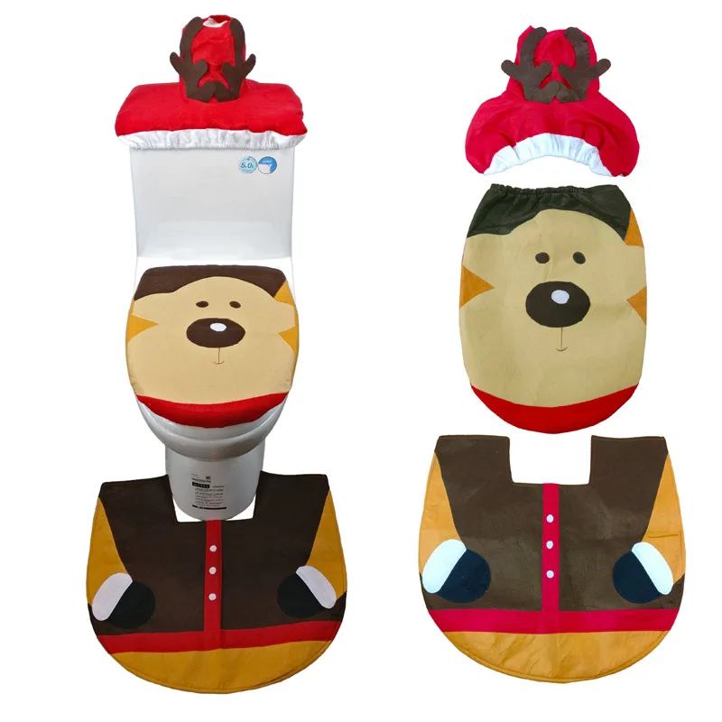 Noel Navidad 2019 чехол для унитаза Санта Клаус Natal набор ванной комнаты контурный ковер