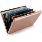 Металлический чехол для кредитных карт, кошелек для мужчин, женщин, мужчин, бизнес, тонкий, нержавеющая сталь, держатель для карт, протектор, кошелек для монет