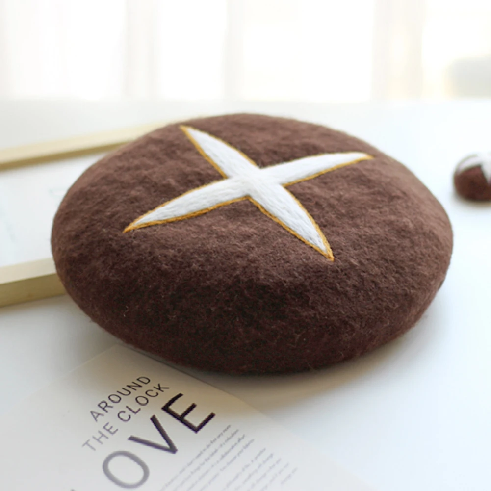 Handmade Felt Elegant Berets Autumn Winter Warm Parent-child Cute Mushroom Painter Cap Artist Hat Casual Beanie Hat
