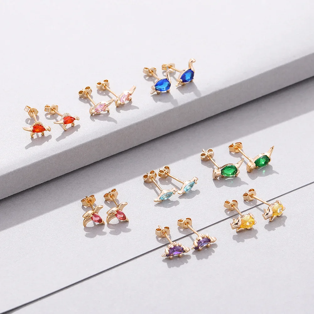 

New Women's Fashion Charm Small Dinosaur Earrings Personality Simple Earrings Earclip Jewelry Women Wholesale