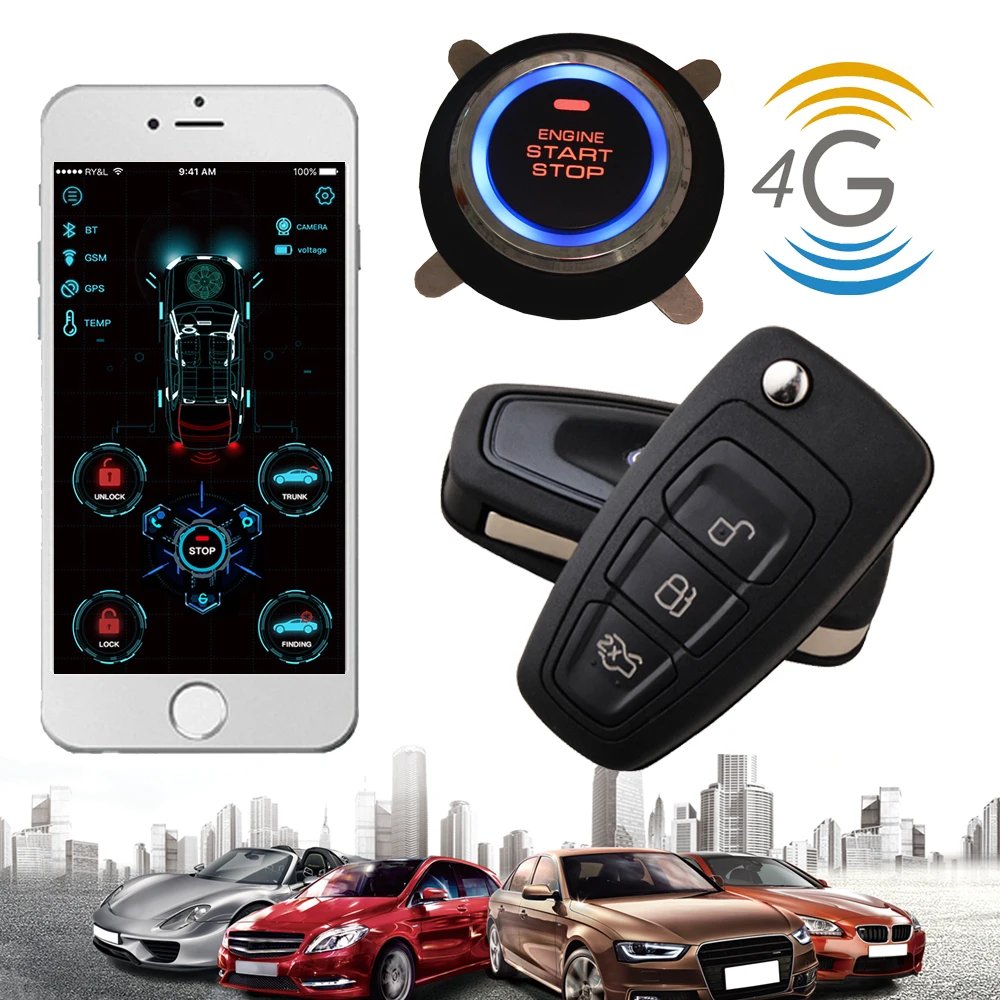 Cardot лучший дистанционный стартер push Start Stop Smart 4G Автосигнализация