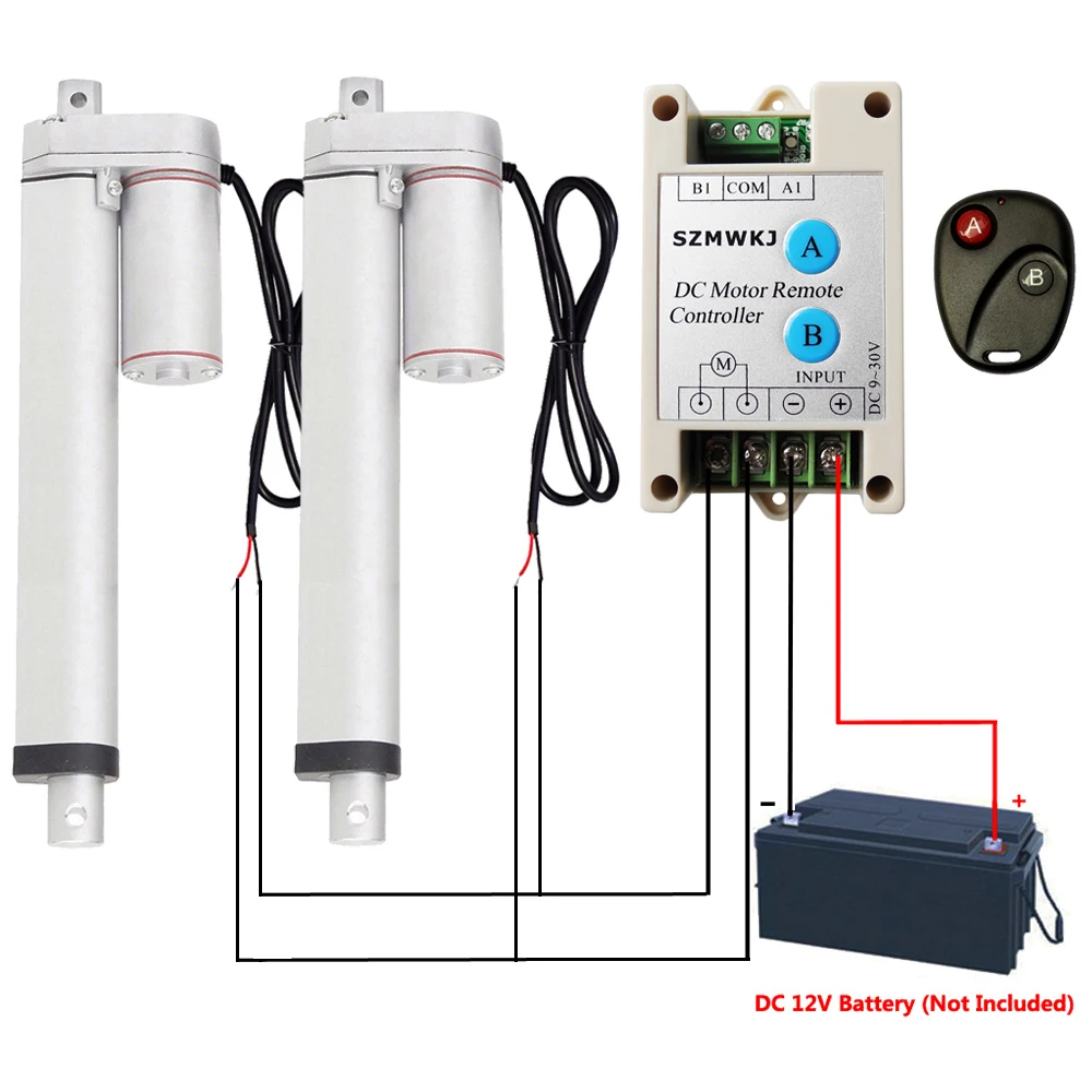 Набор из 2 линейных актуаторов 250 мм 10 дюймов 12 в 14 мм/секция двигатель постоянного