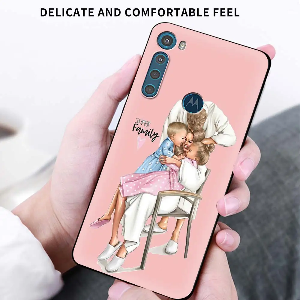

Phone Case For Motorola One Fusion G9 Play G8 Power Edge Plus E6s G Stylus Black Soft Mobile Cover Baby Queen Girl Boss