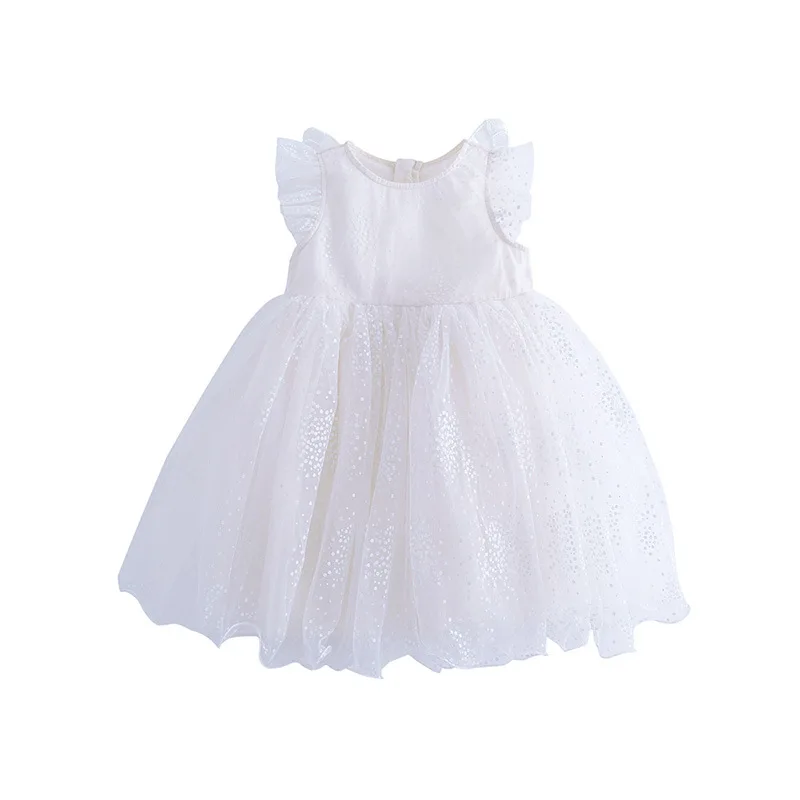 

Kids Dress Girls petal sleeve butterfly wing mesh Pincess Dress Summer Wedding Ceremony Birthday Girls Dress Baby Girl Clothes