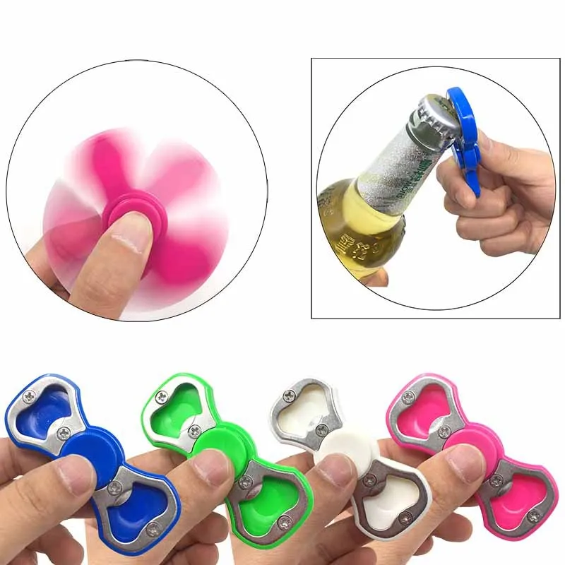 Enlarge 5pcs Hands Spinner Fidget Spinner Bottle Opener Tool Fidget Stress Kids Adult PVC Plastic Finger Fidget Toys