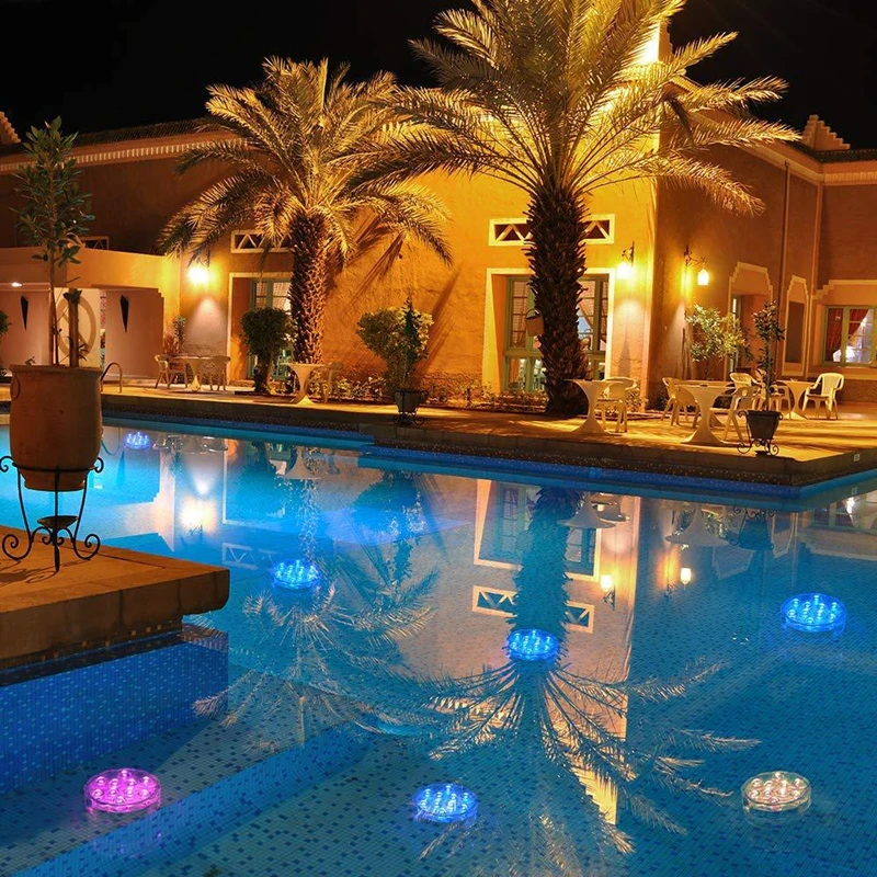 

LED Underwater Light RGB Submersible Lamp Battery Power With Remote Control Outdoor Garden Swimming Pool Underwater Night Lights
