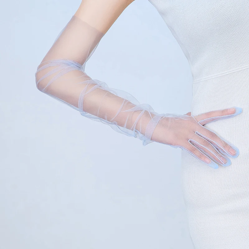 

2020 Women Sexy Lace Sunscreen Gloves Ultra Thin Gloves Long Gloves Photo Shooting Accessory Halloween Summer Sunscreen Gloves