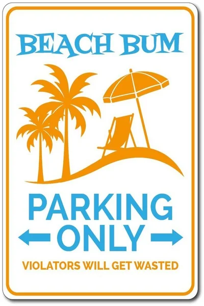 

Beach Bum Gift Beach Bum Parking Sign Beach Bum Sign Beach Scene Sign Beach Condo Decor Beach Lover Gift Metal Tin Sign