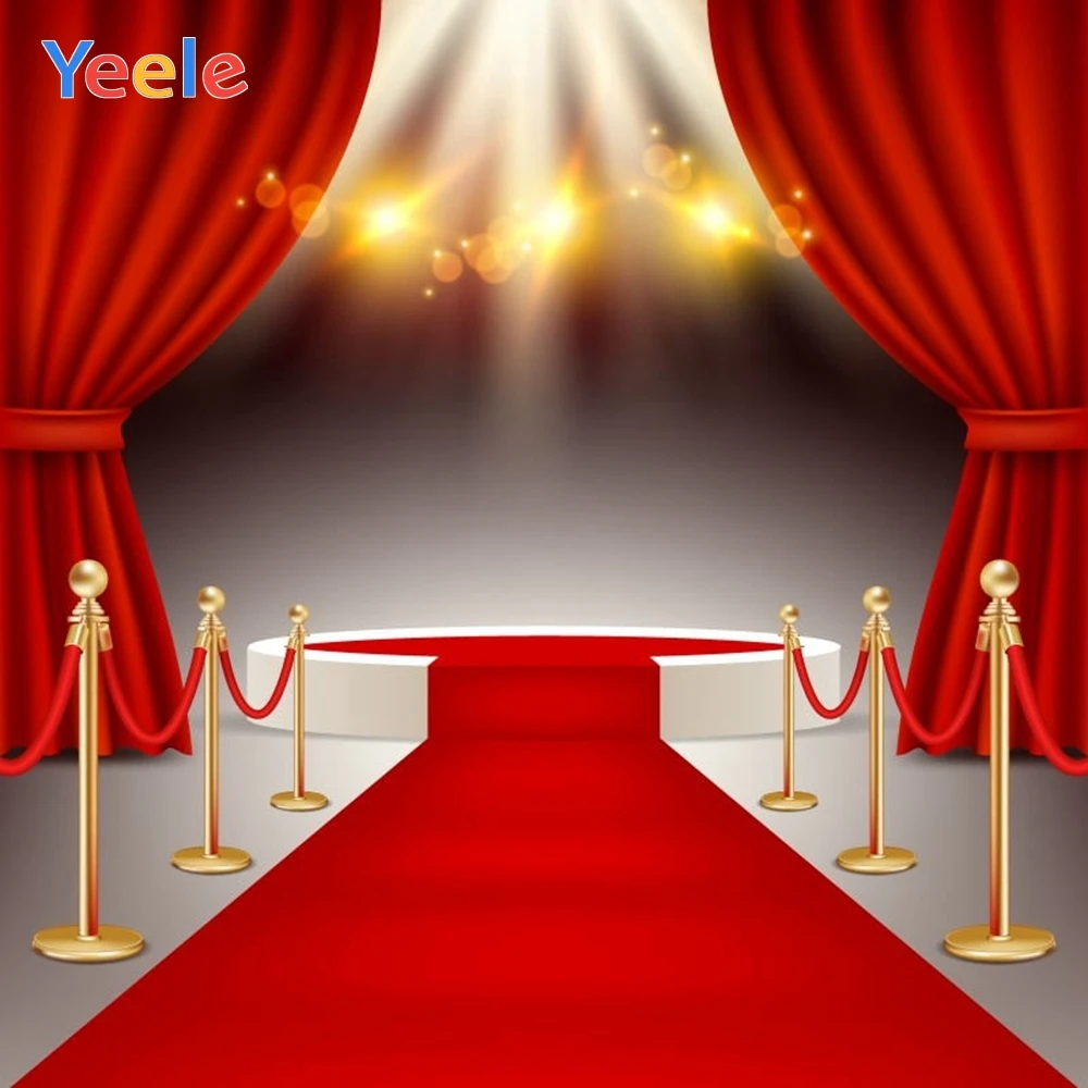 Yeele сценический красный ковер фон для фотосъемки VIP Вечеринка Золотой горошек